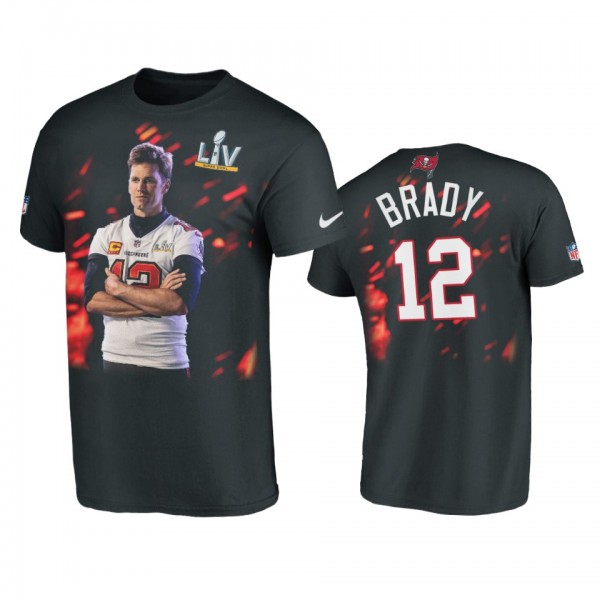 Tampa Bay Buccaneers Tom Brady Black Super Bowl LV Player Graphic T-Shirt