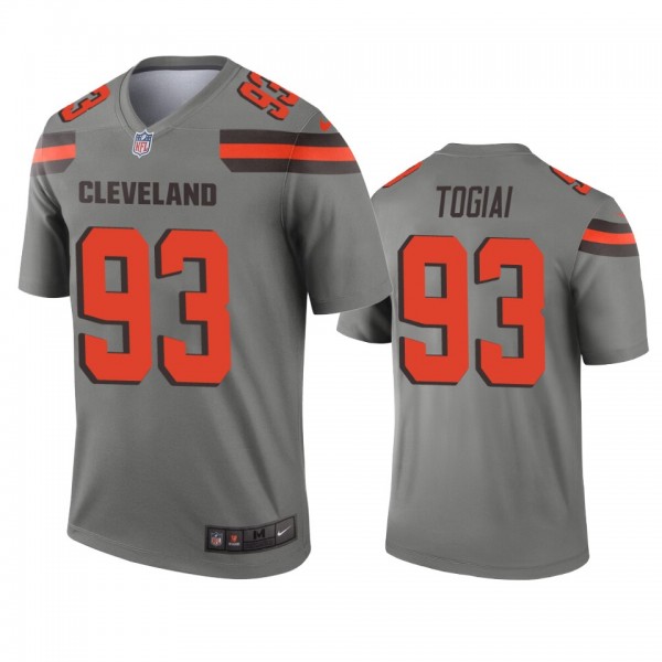 Cleveland Browns Tommy Togiai Gray Inverted Legend...