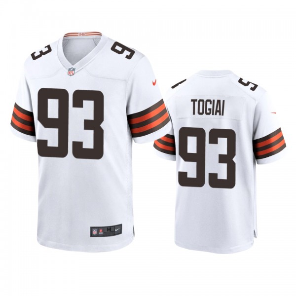 Cleveland Browns Tommy Togiai White Game Jersey