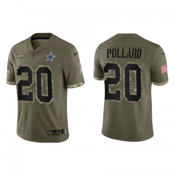 Tony Pollard Dallas Cowboys Olive 2022 Salute To Service Limited Jersey