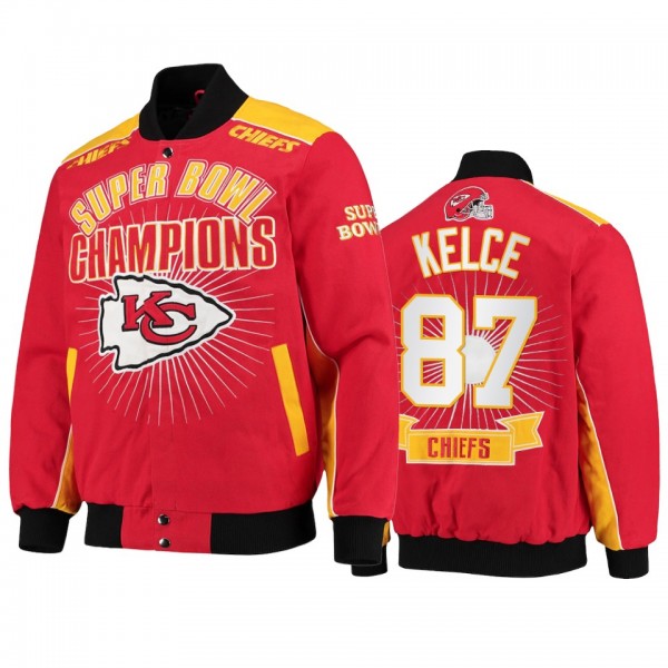 Kansas City Chiefs Travis Kelce Red Super Bowl Cha...