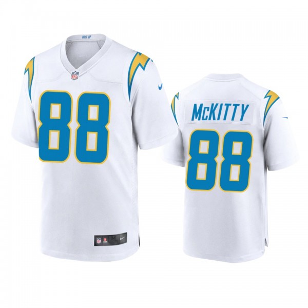 Los Angeles Chargers Tre' McKitty White Game Jerse...
