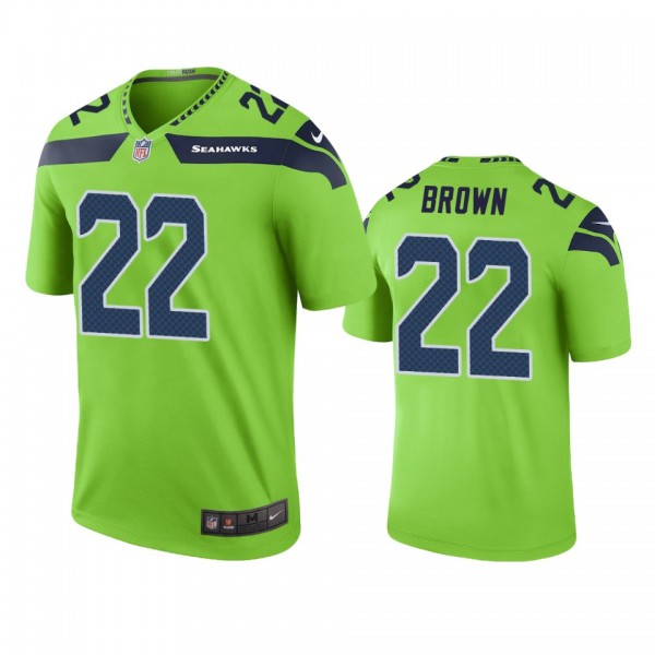 Seattle Seahawks Tre Brown Green Color Rush Legend...
