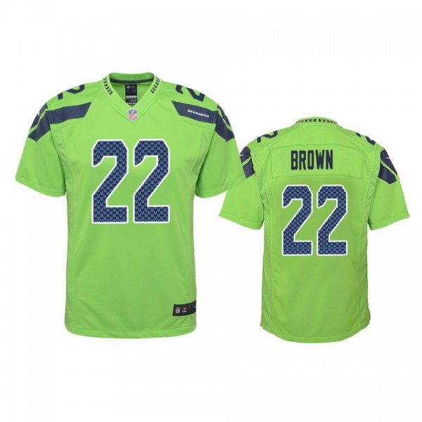 Seattle Seahawks Tre Brown Green Color Rush Game J...
