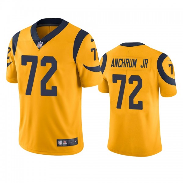 Los Angeles Rams Tremayne Anchrum Jr. Gold Color Rush Limited Jersey