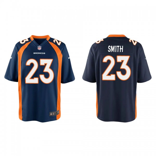 Youth Denver Broncos Tremon Smith Navy Game Jersey
