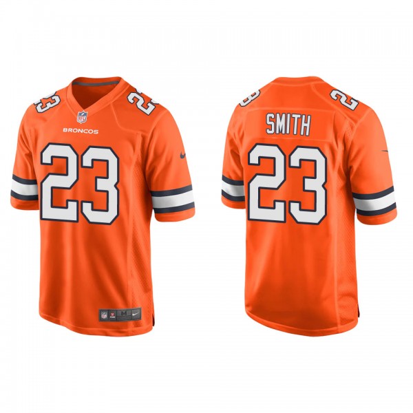 Men's Denver Broncos Tremon Smith Orange Alternate Game Jersey