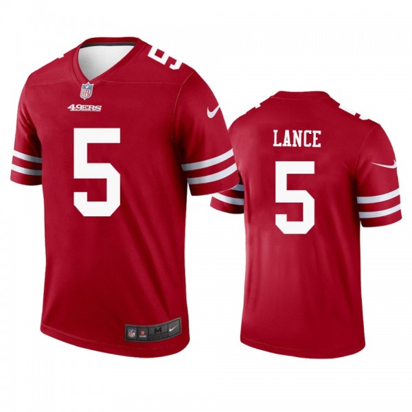 San Francisco 49ers Trey Lance Scarlet Legend Jers...
