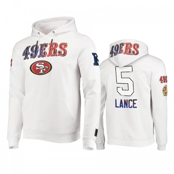 San Francisco 49ers Trey Lance White Americana Pullover Hoodie