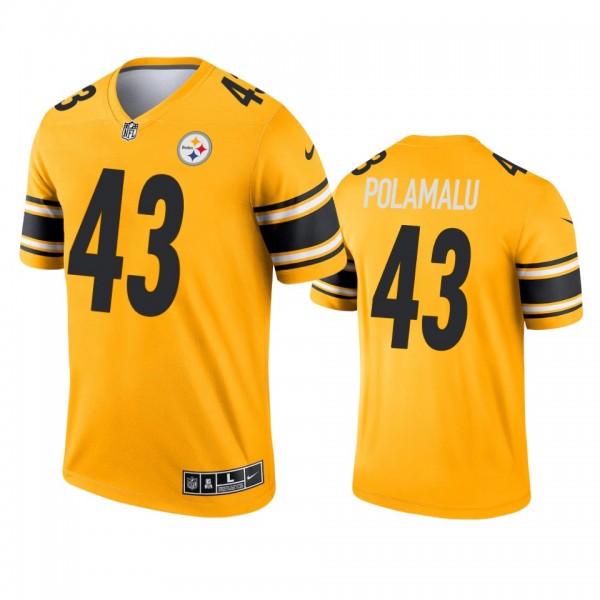 Pittsburgh Steelers Troy Polamalu Gold 2021 Invert...