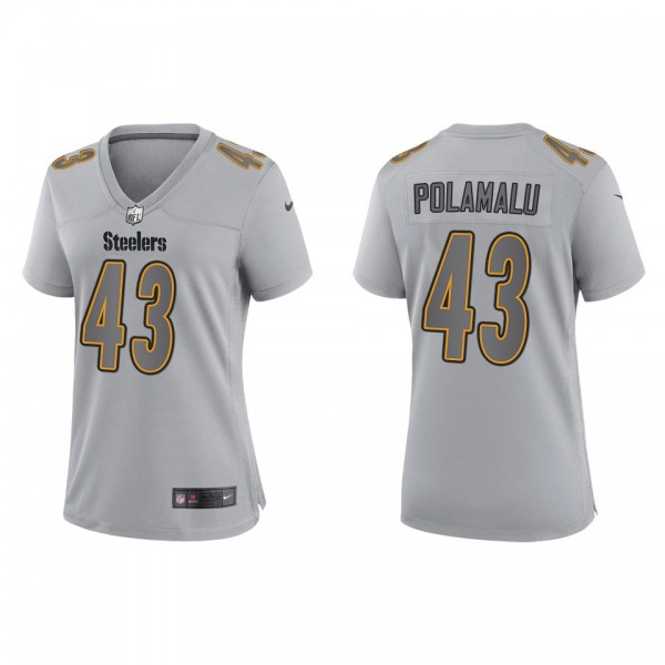 Troy Polamalu Women's Pittsburgh Steelers Gray Atm...