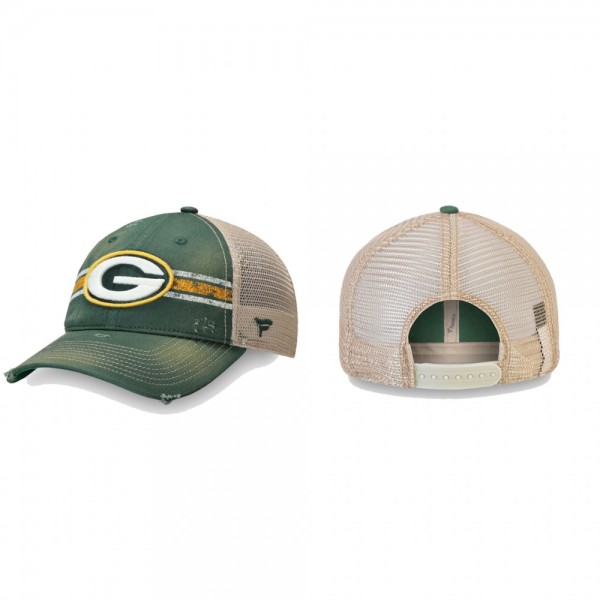 Green Bay Packers Green True Classic Striped Trucker Adjustable Hat