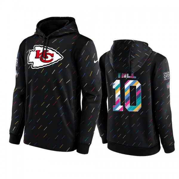 Kansas City Chiefs Tyreek Hill Charcoal 2021 NFL Crucial Catch Therma Pullover Hoodie