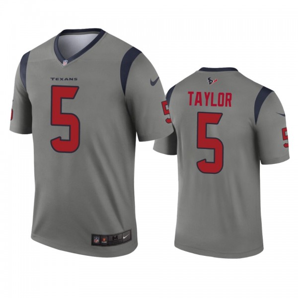 Houston Texans Tyrod Taylor Gray Inverted Legend J...