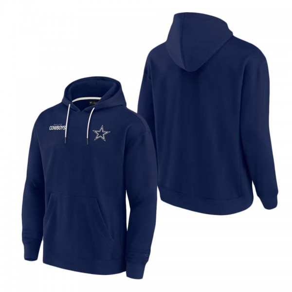 Unisex Dallas Cowboys Fanatics Signature Navy Super Soft Fleece Pullover Hoodie