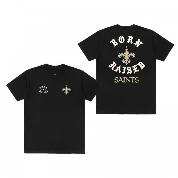 Unisex New Orleans Saints Born x Raised Black T-Sh...