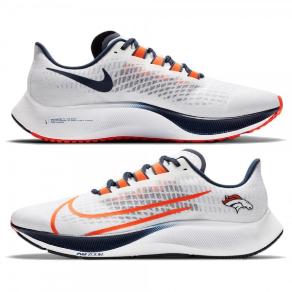 Unisex Nike Zoom Pegasus 37 Denver Broncos White Running Shoes