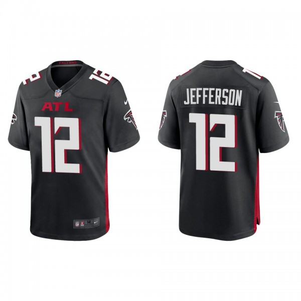 Men's Atlanta Falcons Van Jefferson Black Game Jer...