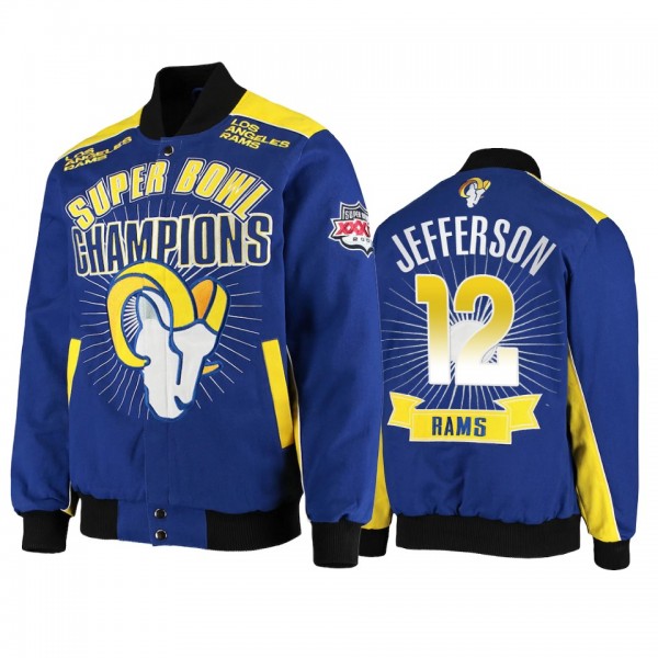 Los Angeles Rams Van Jefferson Royal Super Bowl Champions Extreme Triumph Commemorative Full-Snap Jacket