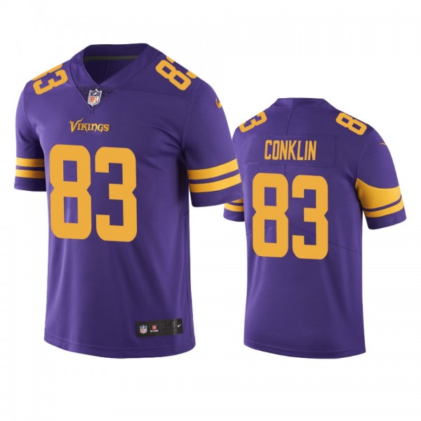 Minnesota Vikings #83 Men's Purple Tyler Conklin Color Rush Limited Jersey
