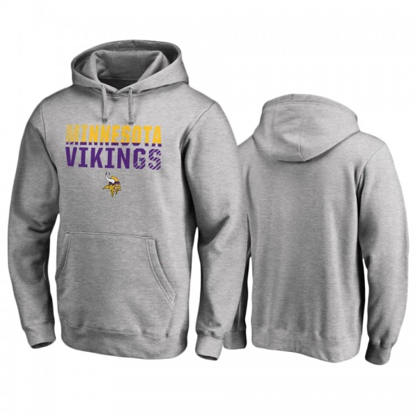 Minnesota Vikings Ash Iconic Fade Out Pullover Hoo...