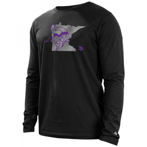 Minnesota Vikings Black State Long Sleeve T-Shirt