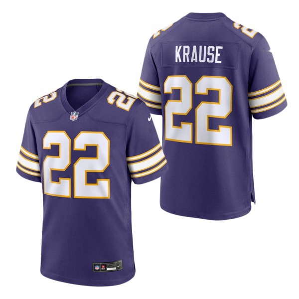 Men's Minnesota Vikings Paul Krause Purple Classic...