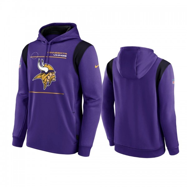 Minnesota Vikings Purple Sideline Logo Performance Pullover Hoodie