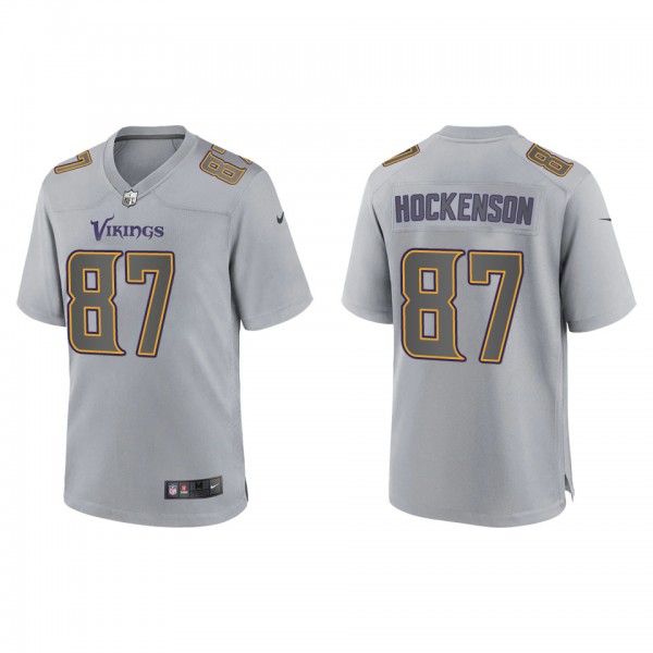 Men's Minnesota Vikings T.J. Hockenson Gray Atmosp...