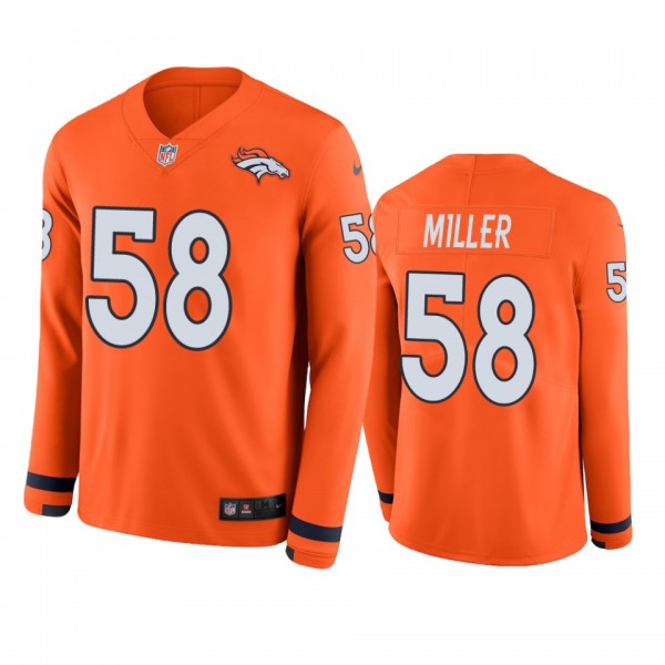 Denver Broncos Von Miller Orange Therma Long Sleev...