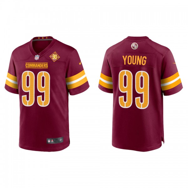 Chase Young Commanders Burgundy 90th Anniversary Game Jersey