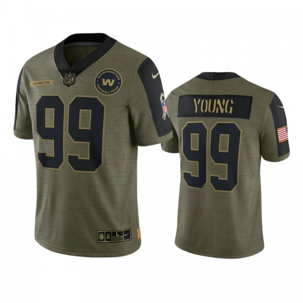 Washington Football Team Chase Young Olive 2021 Salute To Service Limited Jersey