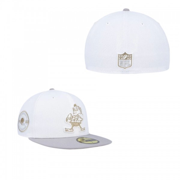 White Gray Cleveland Browns 75th Anniversary Gold ...