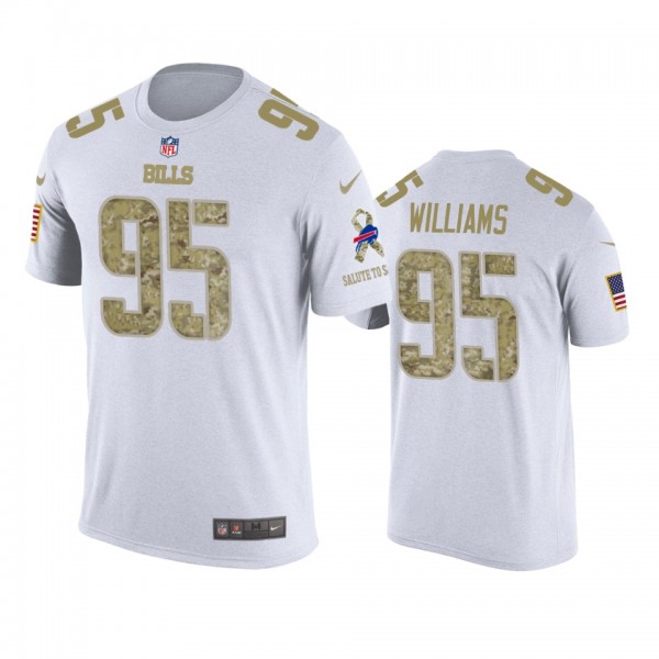 Bills #95 Kyle Williams White Salute to Service T-...