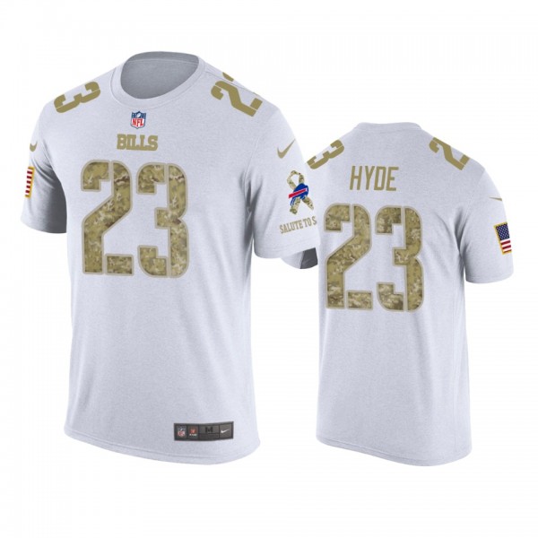 Bills #23 Micah Hyde White Salute to Service T-Shirt - Men's