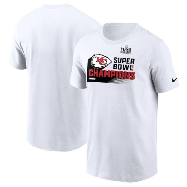Men's Kansas City Chiefs White Super Bowl LVIII Champions Iconic T-Shirt
