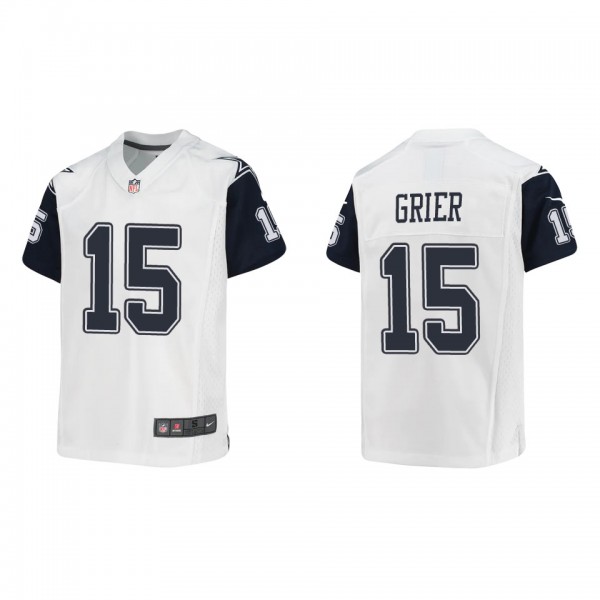 Youth Will Grier Dallas Cowboys White Alternate Game Jersey