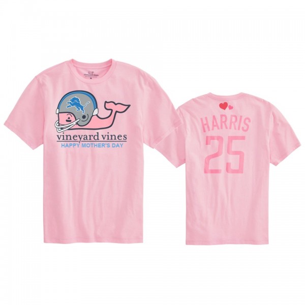 Women's Detroit Lions Will Harris Pink Mother's Day T-Shirt