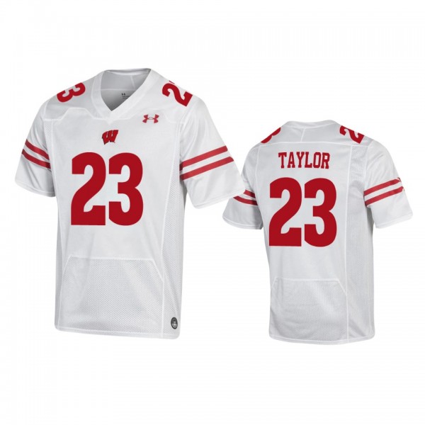 Wisconsin Badgers Jonathan Taylor White Replica Je...