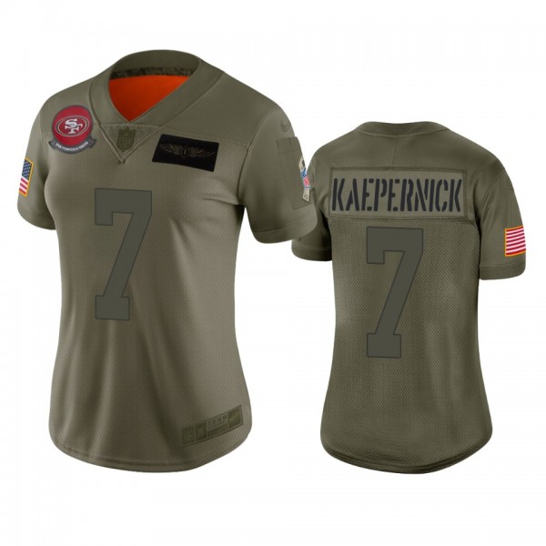 Women's San Francisco 49ers Colin Kaepernick Camo 2019 Salute to Service Limited Jersey