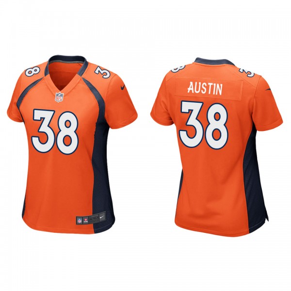 Women's Denver Broncos Blessuan Austin Orange Game Jersey