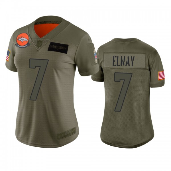 Women's Denver Broncos John Elway Camo 2019 Salute...