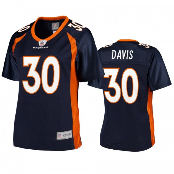 Denver Broncos Terrell Davis Navy NFL Pro Line Jer...