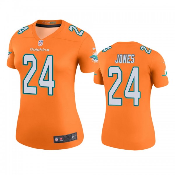 Miami Dolphins Byron Jones Orange Color Rush Legen...