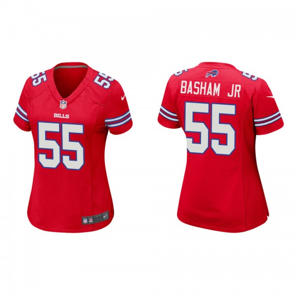 Women's Buffalo Bills Carlos Basham Jr. Red Game J...