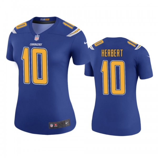 Los Angeles Chargers Justin Herbert Royal Color Rush Legend Jersey