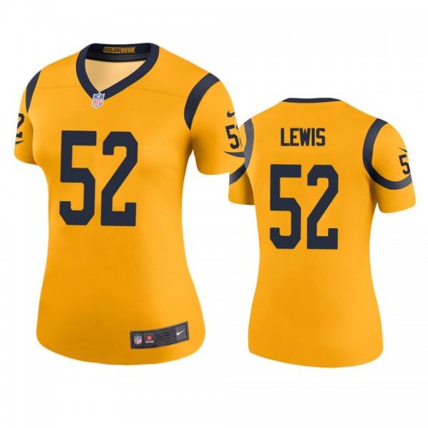 Los Angeles Rams Terrell Lewis Gold Color Rush Leg...