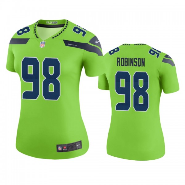 Seattle Seahawks Alton Robinson Green Color Rush L...