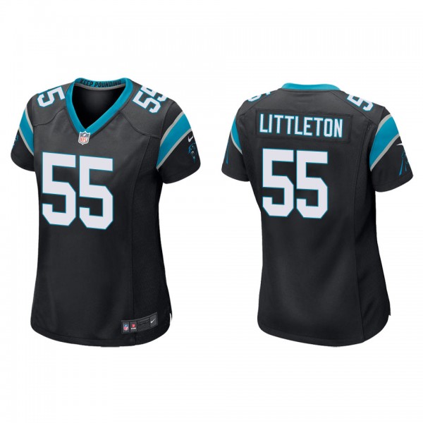 Women's Carolina Panthers Cory Littleton Black Gam...