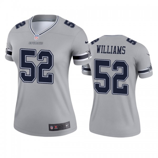 Women's Dallas Cowboys Connor Williams Silver Inverted Legend Jersey